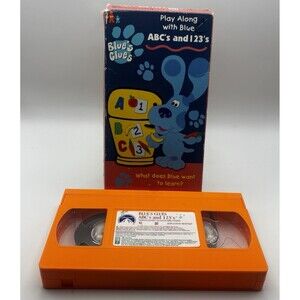 Blue’s Clues ABC’s and 123’s VHS Tape 1999 Nickelodeon Nick Jr Cartoon Orange